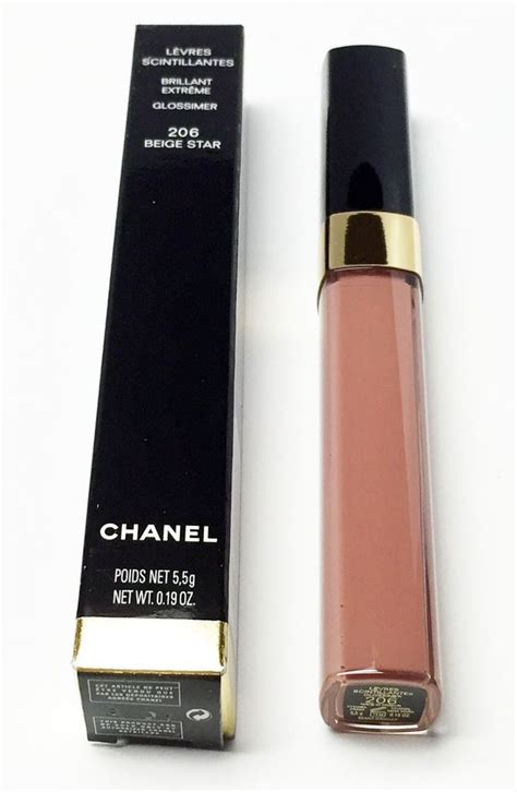 chanel glossimer 206 beige star|Chanel Beige Star (206) Levres Scintillantes Glossimer Swatches .